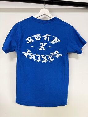 Born x Raised Blue Rocker T-Shirt (og logo - wavy version)